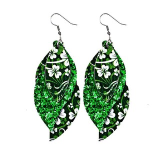 Foto 2 | Foto 2 | Pendientes Huoguo Con Forma De Gota Verde Para El Día De San Patricio Para Mujer - Venta Internacional.