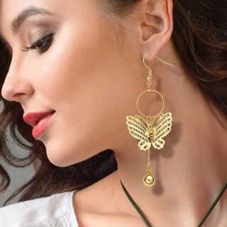 Foto 2 | Foto 2 | Pendientes Huoguo Con Borlas Largas Diseño De Mariposas Colgantes - Venta Internacional.