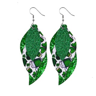 Foto 5 | Foto 5 | Pendientes Huoguo Con Forma De Gota Verde Para El Día De San Patricio Para Mujer - Venta Internacional.