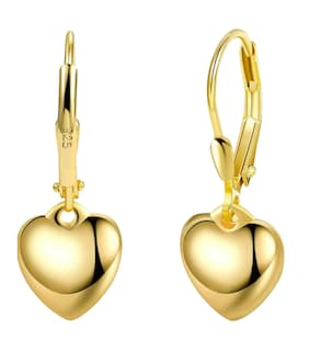 Foto 1 | Foto 1 | Aretes Colgantes Xtellar De Plata De Ley 925 Para Mujer Diseño De Corazón Chapados En Oro De 14k Regalo De Joyería Perfecto