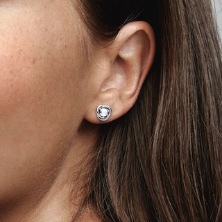 Foto 6 | Foto 6 | Aretes Pandora De Botón Círculo Eternidad Transparente 292335c01 Joyería De Lujo Para Mujer Ideal Para Regalo Elegante