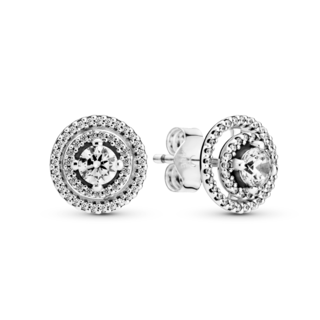 Foto 1 | Foto 1 | Aretes Pandora De Botón Halo Doble Reluciente Joya Original 299411c01 Joyería De Lujo Para Mujer Ideal Para Regalo Elegante