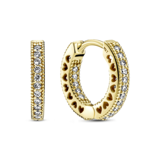 Foto 1 | Foto 1 | Aretes Pandora De Aro Corazón De Pavé Recubrimiento En 14k 266317c01 Joyería De Lujo Para Mujer Ideal Para Regalo Elegante