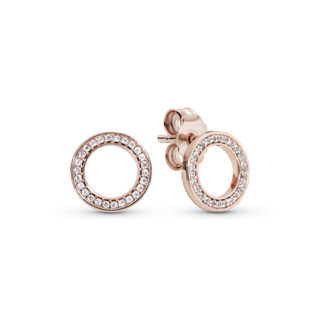Foto 1 | Foto 1 | Aretes Pandora De Botón Círculo Reluciente Recubrimiento 14k 280585cz Joyería De Lujo Para Mujer Ideal Para Regalo Elegante