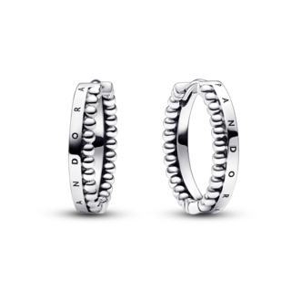 Foto 1 | Foto 1 | Aretes De Aro Con Logotipo Y Cuentas Pandora Signature 292310c00 Joyería De Lujo Para Mujer Ideal Para Regalo Elegante