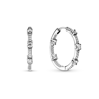 Foto 1 | Foto 1 | Aretes Pandora De Aro En Plata De Ley Barras Brillantes Pavé 290043c01 Joyería De Lujo Para Mujer Ideal Para Regalo