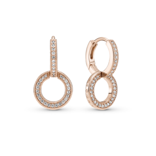 Foto 1 | Foto 1 | Aretes Pandora Doble Aro Resplandecientes Recubrimiento 14k 289052c01 Joyería De Lujo Para Mujer Ideal Para Regalo Elegante