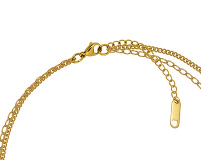 Foto 3 | Foto 3 | Gargantilla Corazones Doble Cadena 45cm Acero Inoxidable Tono Dorado CH19