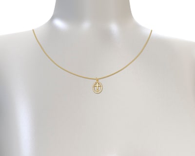 Foto 4 | Foto 4 | Gargantilla Cruz Circonias Horoz Ch68 42 cm Chapa de Oro de 18k
