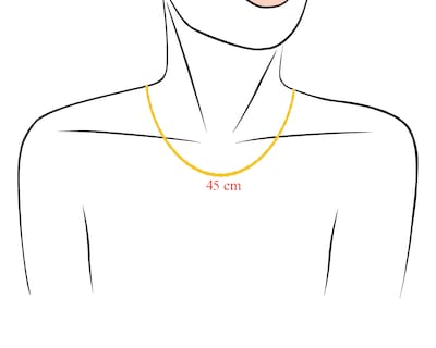 Foto 7 | Foto 7 | Gargantilla Inicial Lisa ''n'' 45cm Horoz 10k C1711