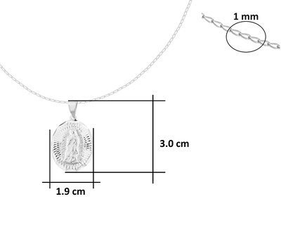Foto 5 | Foto 5 | Gargantilla Guadalupe Oval 45cm Horoz Plata .925 Cp1494