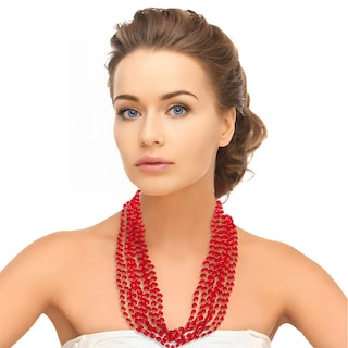 Foto 3 | Foto 3 | Collares Amscan Con Cuentas Metálicas Rojas De 30 Cm (paquete De 8) - Venta Internacional.