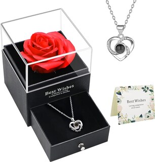 Foto 1 | Foto 1 | Alajero Con Rosa Eterna Incluye Collar Para Mujer