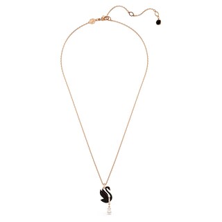 Foto 2 | Foto 2 | Collar Con Colgante De Cisne De Swarovski Con Cristales Negros En Oro Rosa - Venta Internacional.