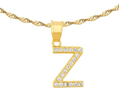 Foto 1 | Foto 1 | Gargantilla Inicial ''z'' 45cm De Chapa De Oro 18k Ch106