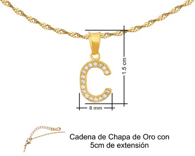 Foto 7 | Foto 7 | Gargantilla Inicial ''c'' 45cm De Chapa De Oro 18k Ch85