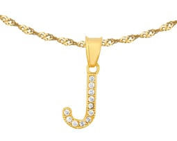 Gargantilla Inicial ''j'' 45cm De Chapa De Oro 18k Ch92