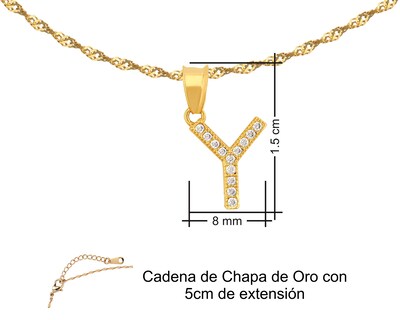 Foto 7 | Foto 7 | Gargantilla Inicial ''y'' 45cm De Chapa De Oro 18k Ch105