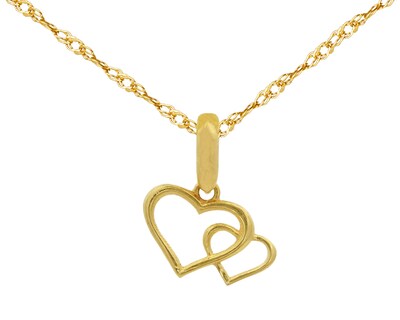 Foto 1 | Foto 1 | Gargantilla Doble Corazon 45cm 10k Ci285
