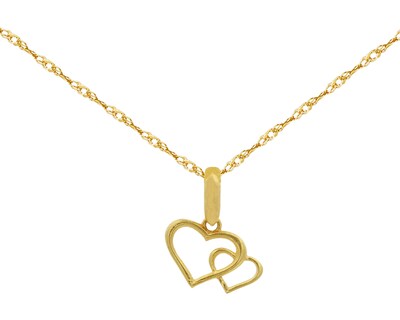 Foto 2 | Foto 2 | Gargantilla Doble Corazon 45cm 10k Ci285