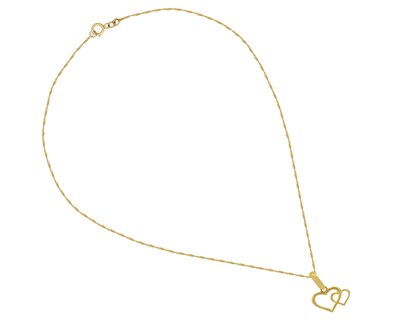 Foto 3 | Foto 3 | Gargantilla Doble Corazon 45cm 10k Ci285