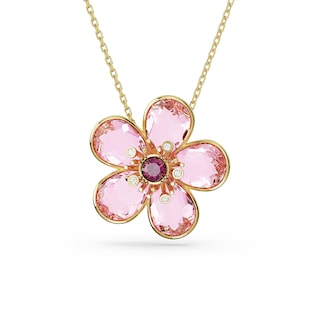 Foto 1 | Foto 1 | Colgante Idyllia De Swarovski Con Flor Rosa En Tono Dorado - Venta Internacional.