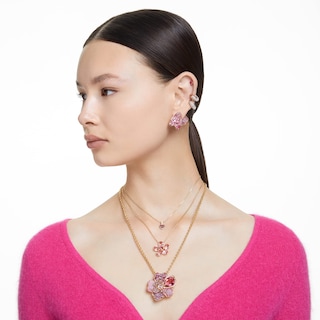 Foto 7 | Foto 7 | Colgante Idyllia De Swarovski Con Flor Rosa En Tono Dorado - Venta Internacional.