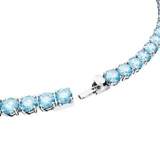 Foto 3 | Foto 3 | Collar Swarovski Matrix Tennis Con Cristales De Color Azul Brillante Rodio - Venta Internacional.