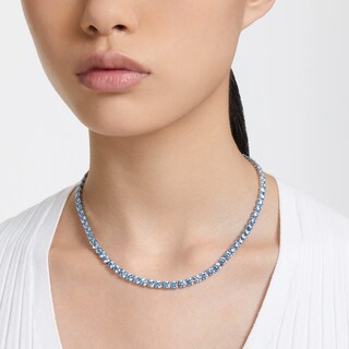 Foto 5 | Foto 5 | Collar Swarovski Matrix Tennis Con Cristales De Color Azul Brillante Rodio - Venta Internacional.