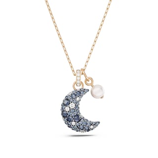 Foto 1 | Foto 1 | Collar Swarovski Sublima Moon Con Cristales Oscuros, Oro Rosa - Venta Internacional.