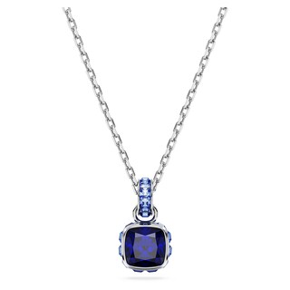 Foto 1 | Foto 1 | Collar Con Piedra Natal De Septiembre De Swarovski, Piedra Azul De Talla Cuadrada - Venta Internacional.