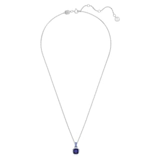 Foto 2 | Foto 2 | Collar Con Piedra Natal De Septiembre De Swarovski, Piedra Azul De Talla Cuadrada - Venta Internacional.