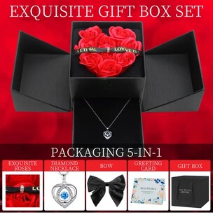 Foto 4 | Foto 4 | Collar Xtellar Dije Corazón 925 Plata Y Caja De Regalo De Rosas