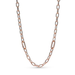 Foto 1 | Foto 1 | Collar Pandora Me, Cadena De Eslabones Pequeños, Chapada En Oro Rosa De 14 Quilates - Venta Internacional.