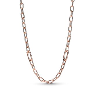 Foto 2 | Foto 2 | Collar Pandora Me, Cadena De Eslabones Pequeños, Chapada En Oro Rosa De 14 Quilates - Venta Internacional.