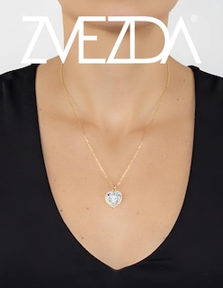 Foto 3 | Foto 3 | Collar Zvezda De Chapa De Oro Amarillo De 18k Diseño Corazón Cristal