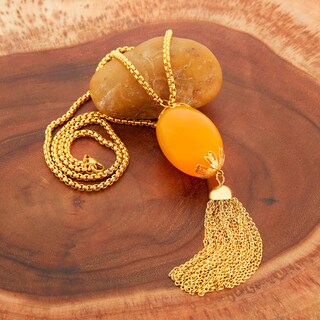 Foto 4 | Foto 4 | Collar West Coast Jewelry Elya Chapado En Oro Con Calcita Naranja Sintética - Venta Internacional.