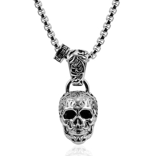 Foto 2 | Foto 2 | Collar Crucible Con Calavera De Acero Inoxidable Envejecido Y Pulido - Venta Internacional.