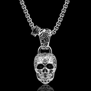 Foto 4 | Foto 4 | Collar Crucible Con Calavera De Acero Inoxidable Envejecido Y Pulido - Venta Internacional.