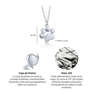 Foto 4 | Foto 4 | Collar Chulada, Hullita De Perro De Plata .925 Con Chapa De Platino, Se Pude Mojar