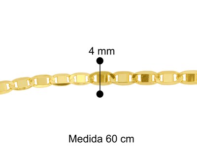 Foto 6 | Foto 6 | Cadena Valentina Espejo 3mm X 60cm Chapa De Oro 18k Ch137
