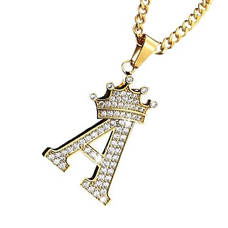 Foto 1 | Foto 1 | Collar Huoguo Con 26 Letras Inglesas Con Colgante De Corona Para Mujer - Venta Internacional.