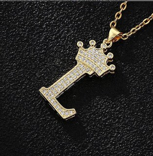 Foto 5 | Foto 5 | Collar Huoguo Con 26 Letras Inglesas Con Colgante De Corona Para Mujer - Venta Internacional.