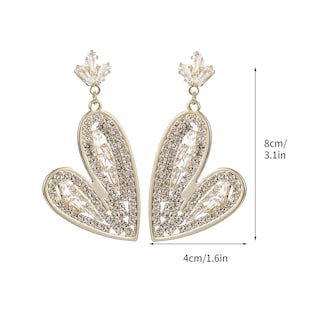 Foto 3 | Foto 3 | Pendientes De Tuerca Huoguo Diamond Hollow Love Con Incrustaciones De Diamantes De Imitación - Venta Internacional.