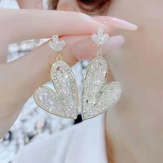 Foto 4 | Foto 4 | Pendientes De Tuerca Huoguo Diamond Hollow Love Con Incrustaciones De Diamantes De Imitación - Venta Internacional.