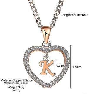 Foto 5 | Foto 5 | Collar Huoguo Con Iniciales En Forma De Corazón Con 26 Letras Para Mujer - Venta Internacional.