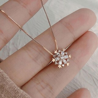 Foto 4 | Foto 4 | Collar Huoguo Con Colgante De Copo De Nieve Y Cadena De Clavícula Para Mujer - Venta Internacional.