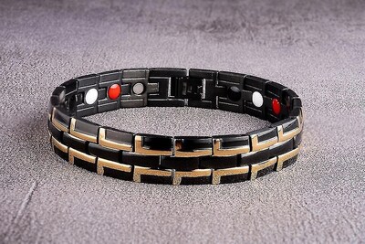 Foto 4 | Foto 4 | Pulsera Magnética Huoguo De Acero Inoxidable Para Hombre Plateada - Venta Internacional.