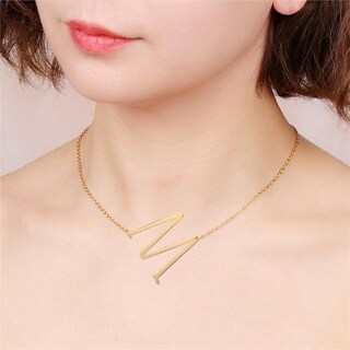 Foto 4 | Foto 4 | Collar Huoguo Acero De Titanio Corazón De Melocotón Letra 26 Letras - Venta Internacional.