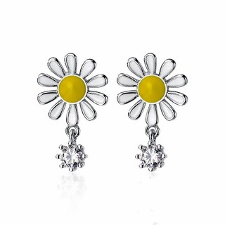 Foto 1 | Foto 1 | Pendientes Huoguo Con Forma De Girasol Chapados En Plata Para Mujer - Venta Internacional.